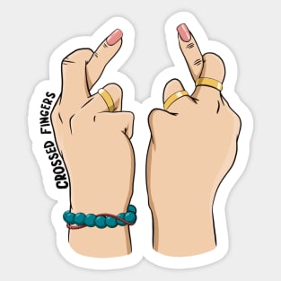 Crossed fingers Sticker